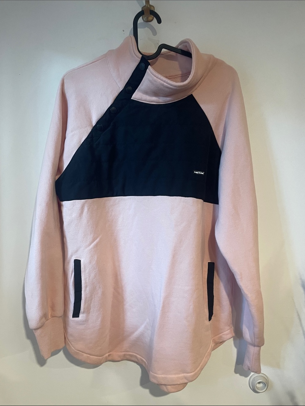 flag nor fail Blush Pink Pullover with Black Trim Sz S B133